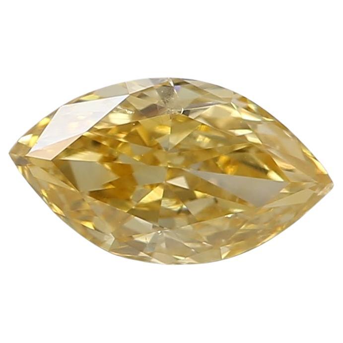 0.44-Carat Fancy Intense Orange Yellow  Marquise I1 CLARITY GIA Certifed  For Sale