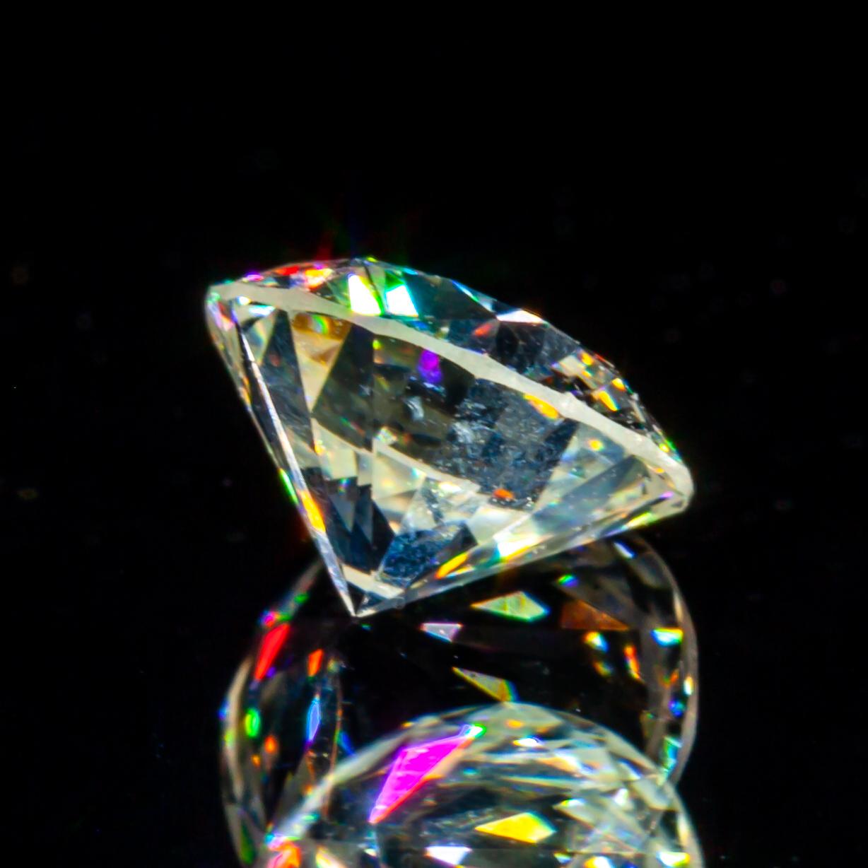 Taille ronde Diamant brillant rond de 0,44 carat G/SI1 certifié GIA en vente