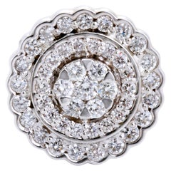 0.44 Carat Pressure Set Diamond Cluster Earrings of VVS-VS/GH Quality and Color