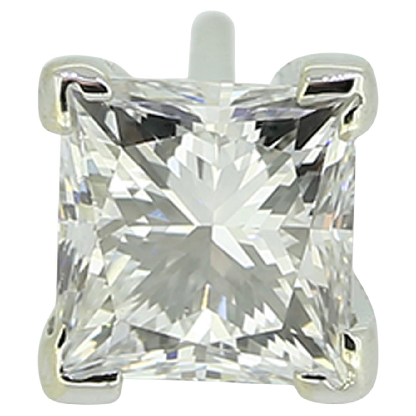 Pendiente de diamante talla princesa de 0,44 quilates