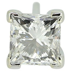 0.44 Carat Princess Cut Diamond Stud Earring