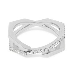 0.44 Carat Round Brilliant-Cut White Diamonds Pave Platinum Xavi Ring