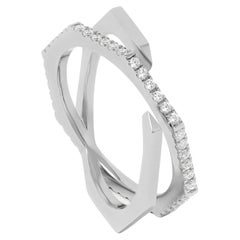0,44 Karat runde weiße Diamanten im Brillantschliff Pave Platin Xavi Ring