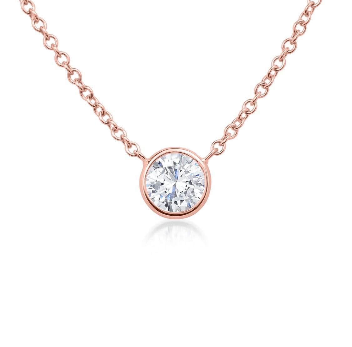 rose gold diamond pendant necklace