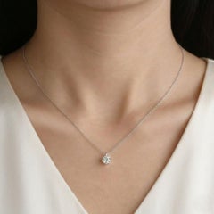10Karat White Gold 0.44 Carat SI/H Diamond Solitaire Pendant Necklace