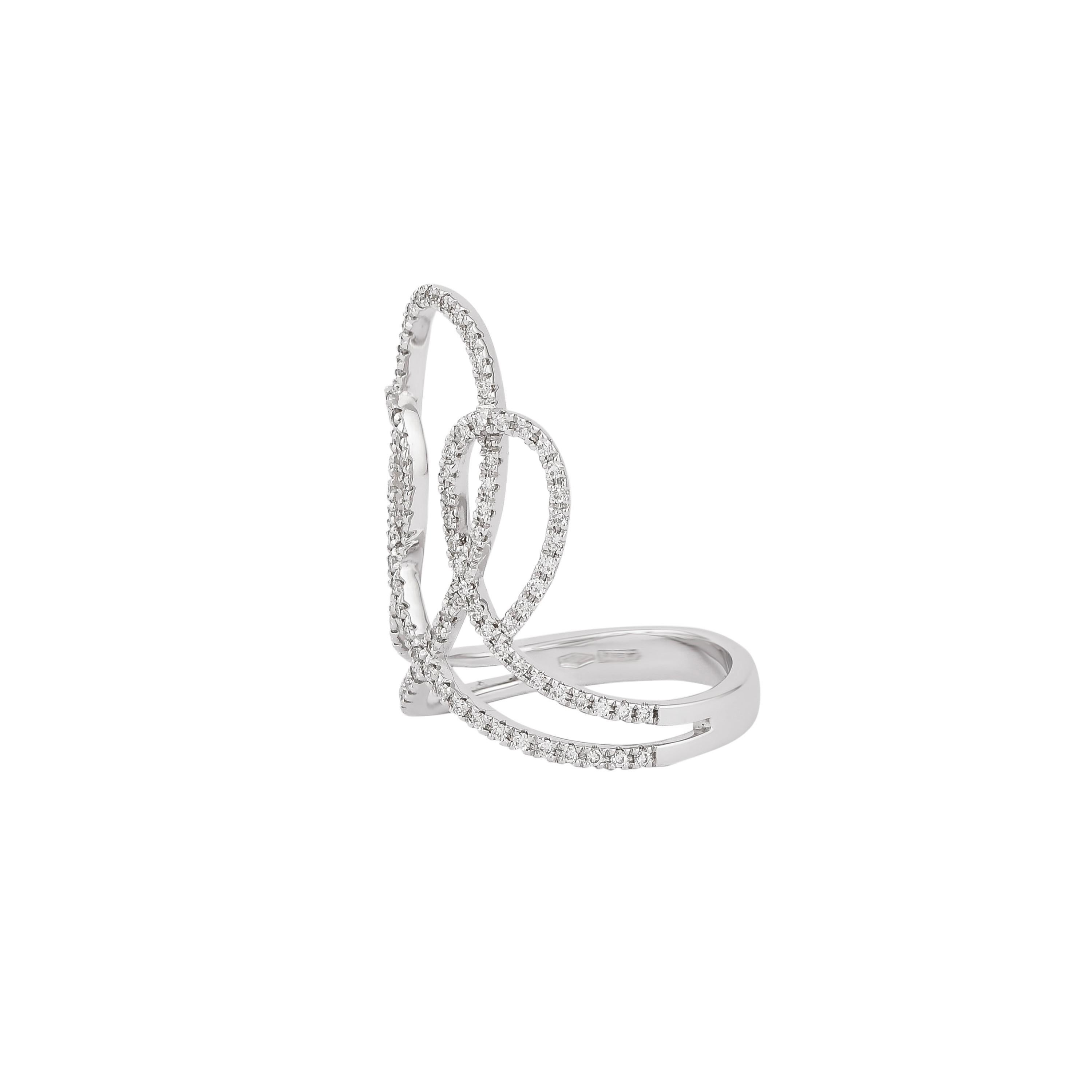 Contemporary 0.447 Carat Diamond Ring in 18 Karat White Gold For Sale