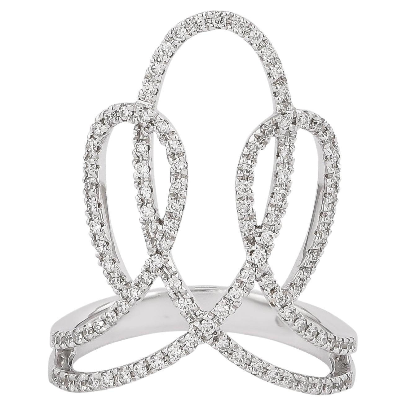 0.447 Carat Diamond Ring in 18 Karat White Gold For Sale
