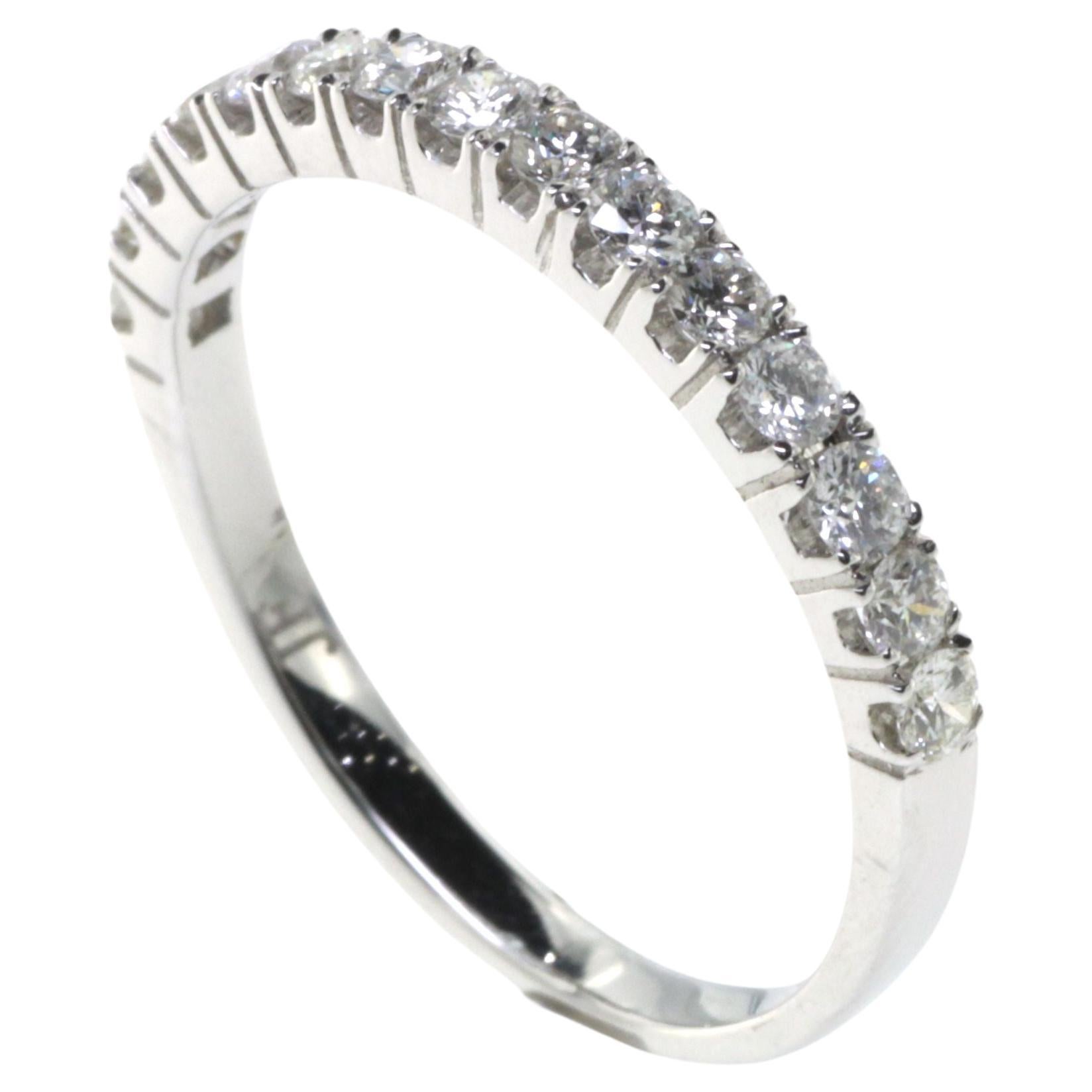 0,44 Karat Diamant-Trauring aus 18 Karat Weißgold im Angebot