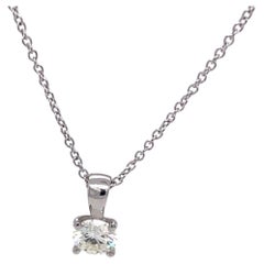0.44ct J/SI2 Purity Natural Diamond Cut Diamond Set in 18ct White Gold Pendant