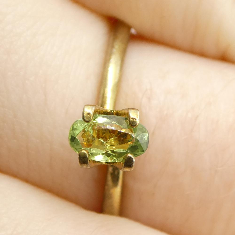 Brilliant Cut 0.44ct Oval Yellowish Green to Greyish Purple Alexandrite from Brazil For Sale