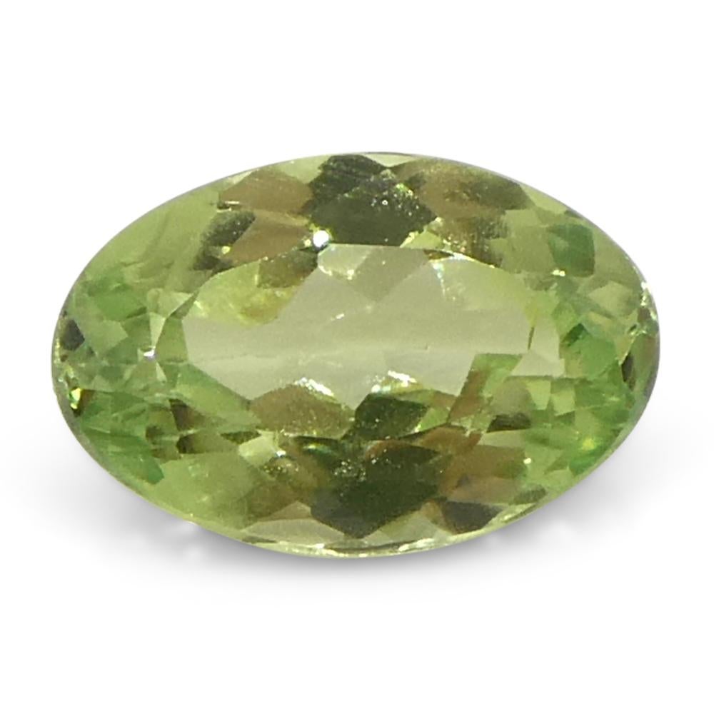 Women's or Men's 0.44ct Oval Yellowish Green to Greyish Purple Alexandrite from Brazil For Sale