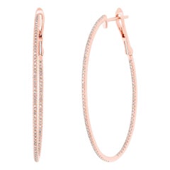 0,44ct Runder Brillantschliff Diamant Oval Creolen in 14k Rose Gold 0,44ct Runder Brillantschliff Diamant Oval Creolen in 14k Rose Gold