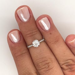 0.44CTTW Natürlicher Diamant Verlobungsring mit Vintage Halo & Diamanten Seiten
