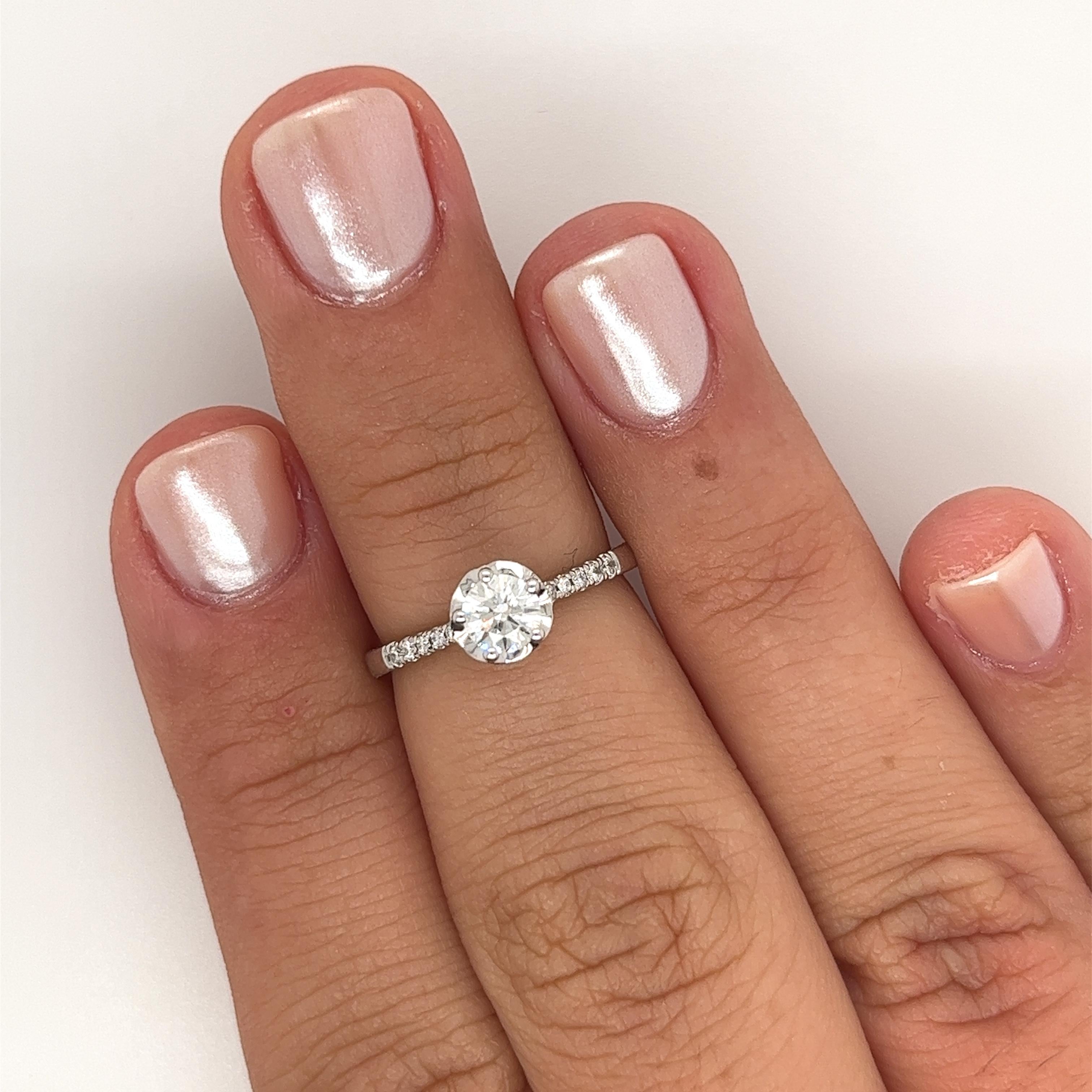 Modern 0.44CTTW Natural Diamond Engagement Ring with Vintage Halo & Diamond Sides For Sale