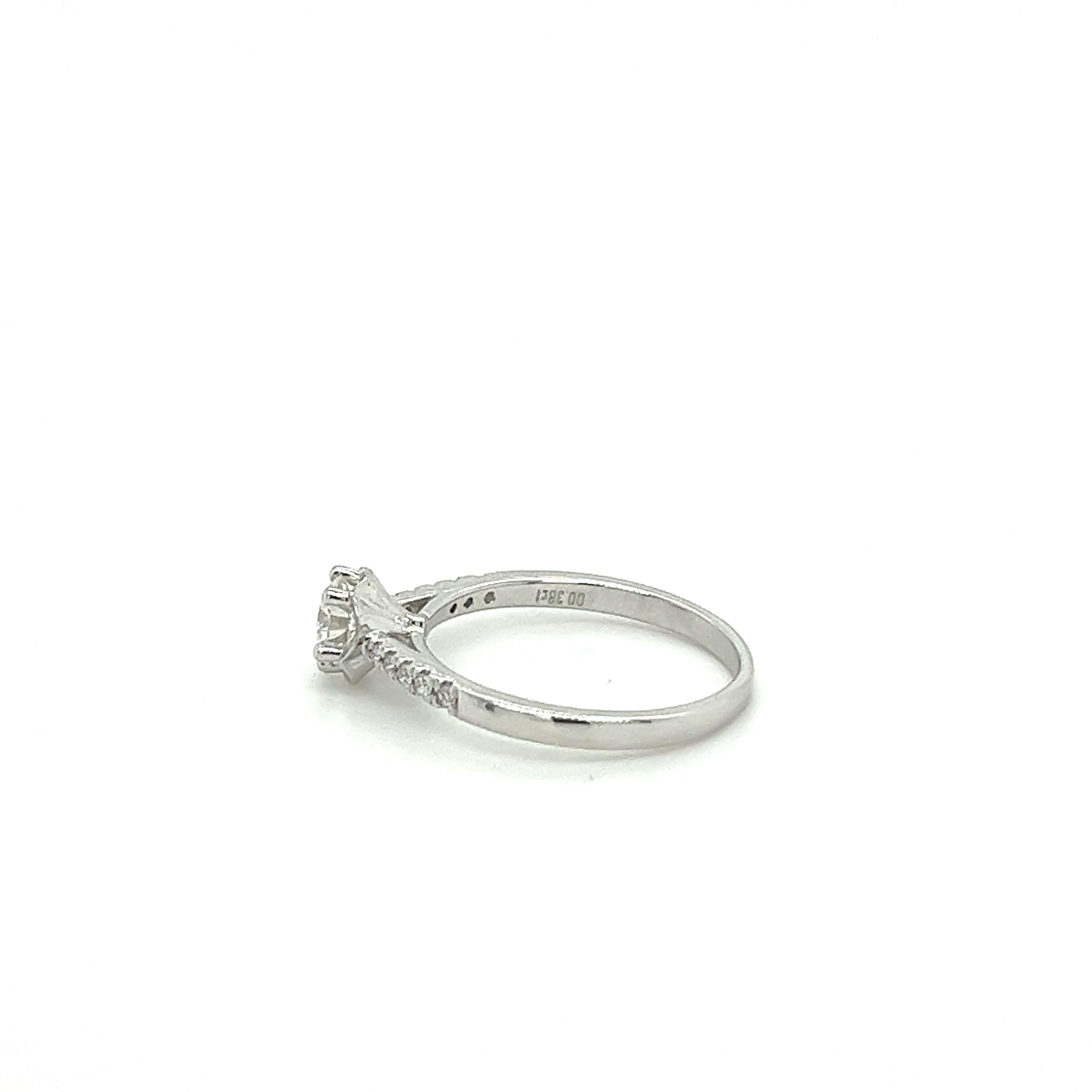 Round Cut 0.44CTTW Natural Diamond Engagement Ring with Vintage Halo & Diamond Sides  For Sale