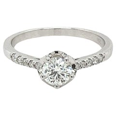 0.44CTTW Natürlicher Diamant Verlobungsring mit Vintage Halo & Diamanten Seiten 