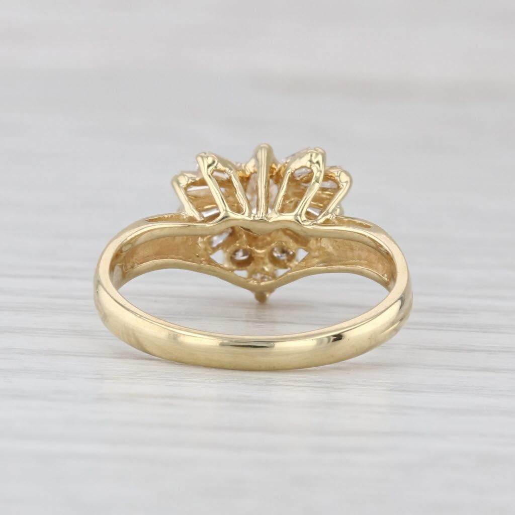 0.44ctw Anillo Marquesa Diamante Oro Amarillo 18k Tamaño 6.25 Compromiso Corte marquesa en venta