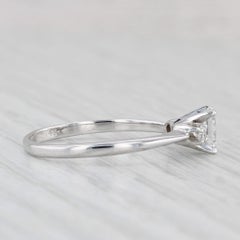 0.44ctw Emerald Cut Diamond Engagement Ring 14k White Gold Size 6.5