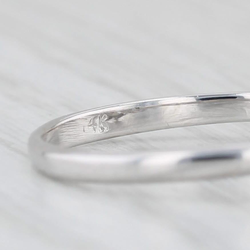 Bague de fiançailles en or blanc 14 carats avec diamant taille émeraude 0,44 carat, taille 6,5 en vente 1