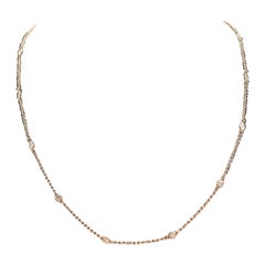 13 Station Diamond by The Yard Necklace 14 Karat Rose Gold