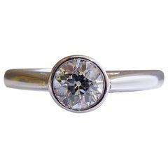 0.45 Carat Antique Old Cut Diamond Engagement Ring, Solitaire Diamond Collar Set