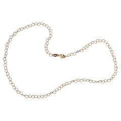 Collier à chaîne Little Hearts en or jaune 18 carats avec aigue-marine taille en perles de 0,45 carat