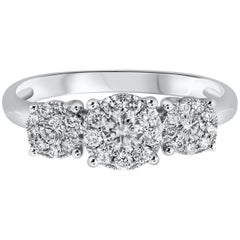 0.45 Carat Cluster Diamond Three-Stone Engagement Ring