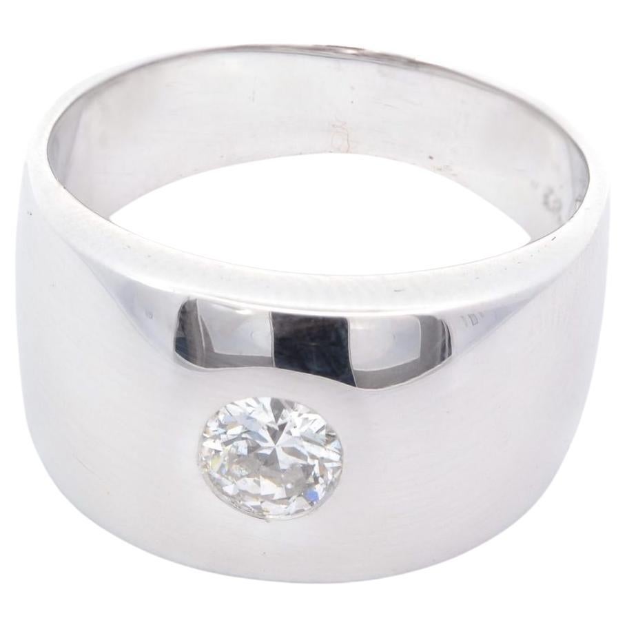 0.45 carat diamond ring in 18k white gold For Sale