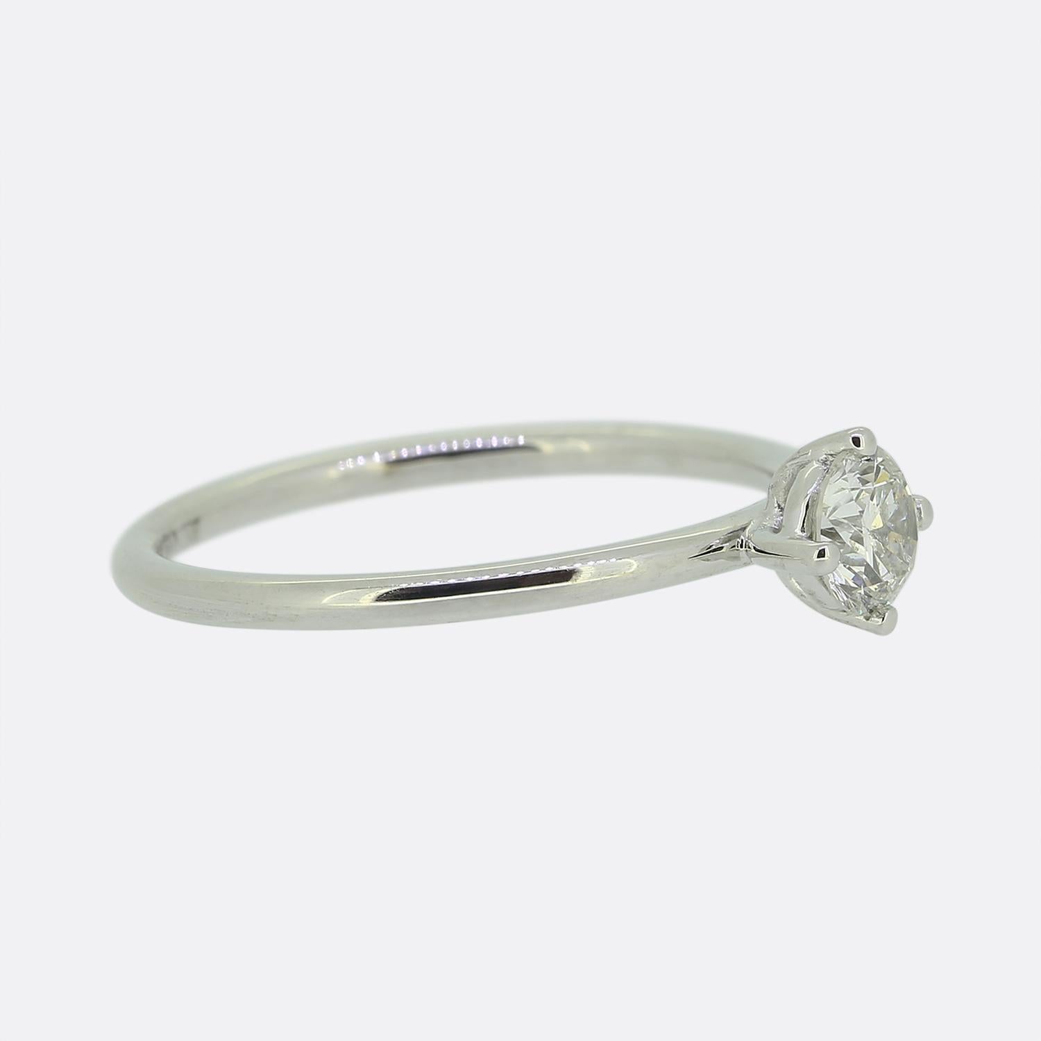 Brilliant Cut 0.45 Carat Diamond Solitaire Engagement Ring For Sale