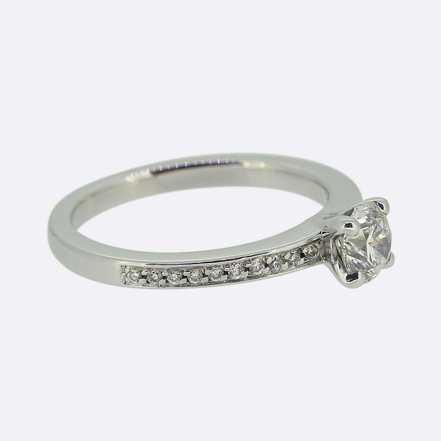 0.45 Karat Diamant Solitär-Ring (Brillantschliff) im Angebot
