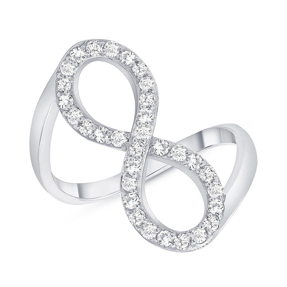 For Sale:  0.45 Carat Diamond Studded Infinity Shape Gold Diamond Ring 2