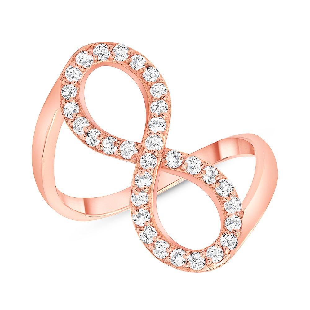 For Sale:  0.45 Carat Diamond Studded Infinity Shape Gold Diamond Ring 3