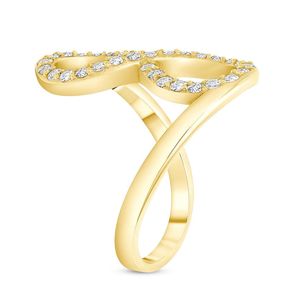 For Sale:  0.45 Carat Diamond Studded Infinity Shape Gold Diamond Ring 4