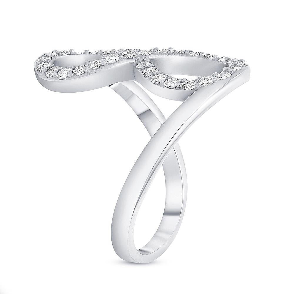 For Sale:  0.45 Carat Diamond Studded Infinity Shape Gold Diamond Ring 5