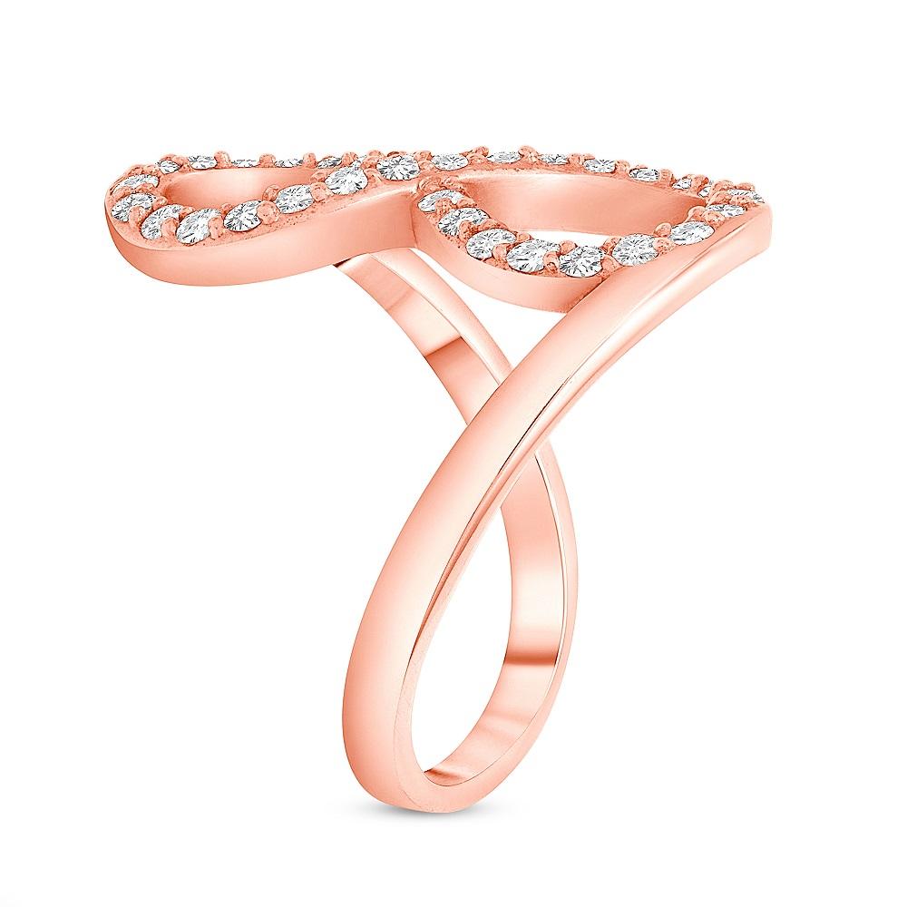 For Sale:  0.45 Carat Diamond Studded Infinity Shape Gold Diamond Ring 6