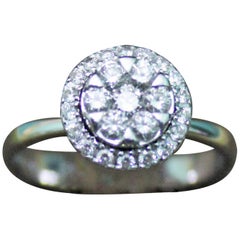 0.45 Carat Diamonds White 18 Karat Gold Dome Engagement Ring, Italy, 2010s