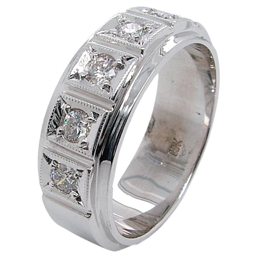 0.45 Carat Illusion Set Diamond 18 Karat Gents Ring