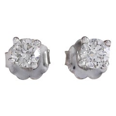 Diamond Stud Earrings In 14 Karat White Gold Diamond Stud Earrings In 14 Karat White Gold
