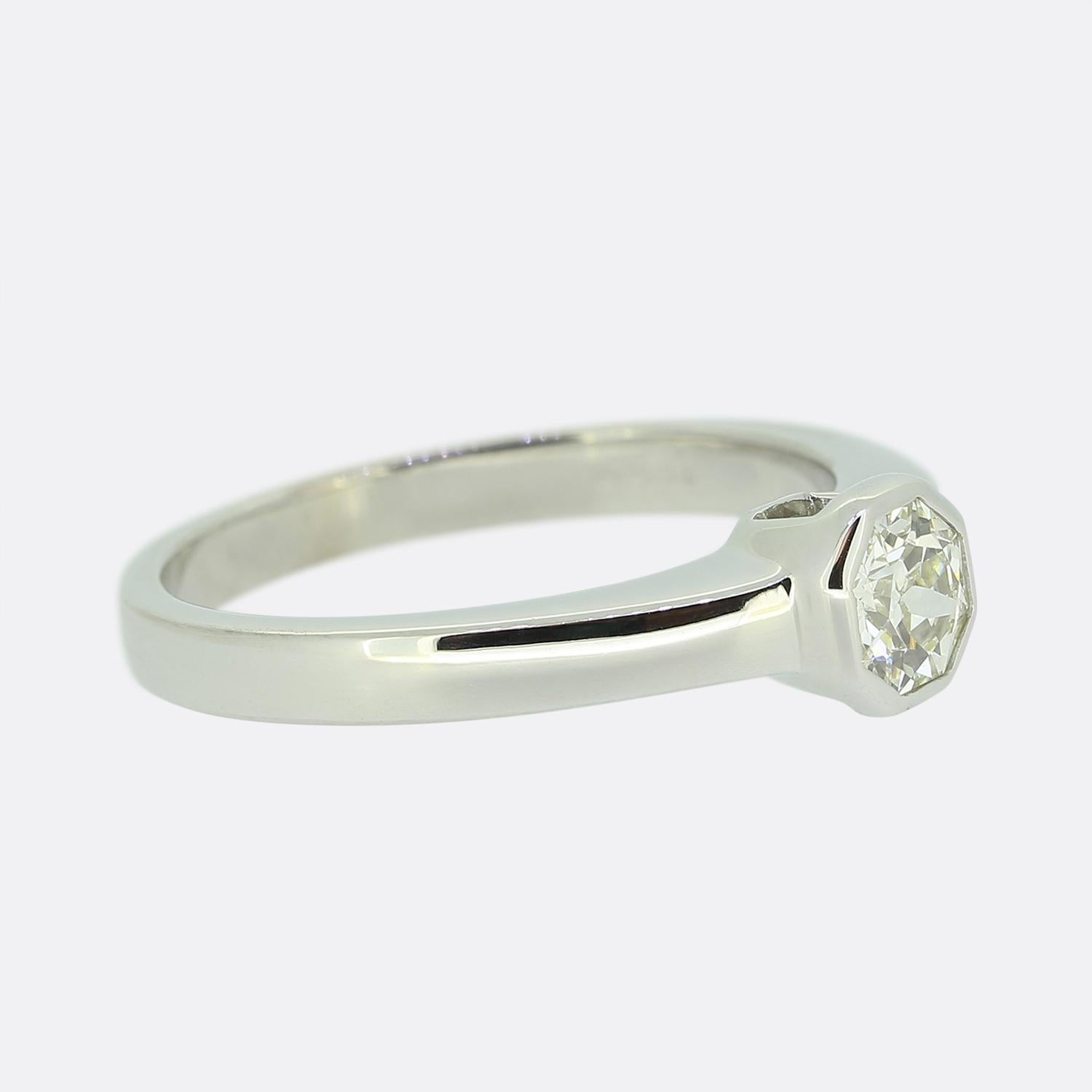 0,45 Karat Achteckiger Diamant Solitär-Ring mit Achteckschliff im Zustand „Hervorragend“ im Angebot in London, GB