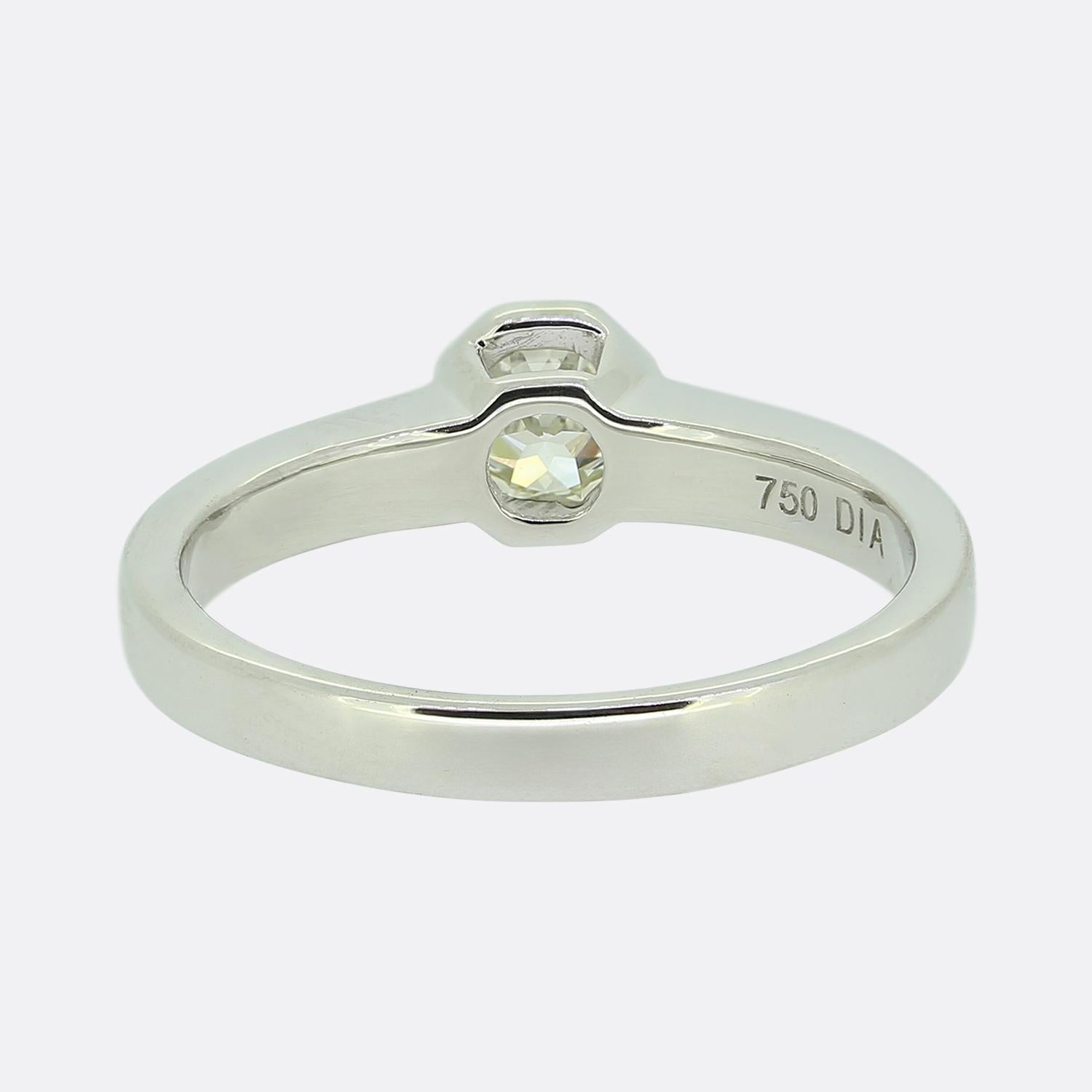 0,45 Karat Achteckiger Diamant Solitär-Ring mit Achteckschliff Damen im Angebot