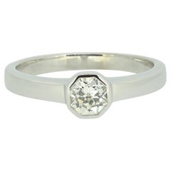 0.45 Carat Octagonal Cut Diamond Solitaire Ring