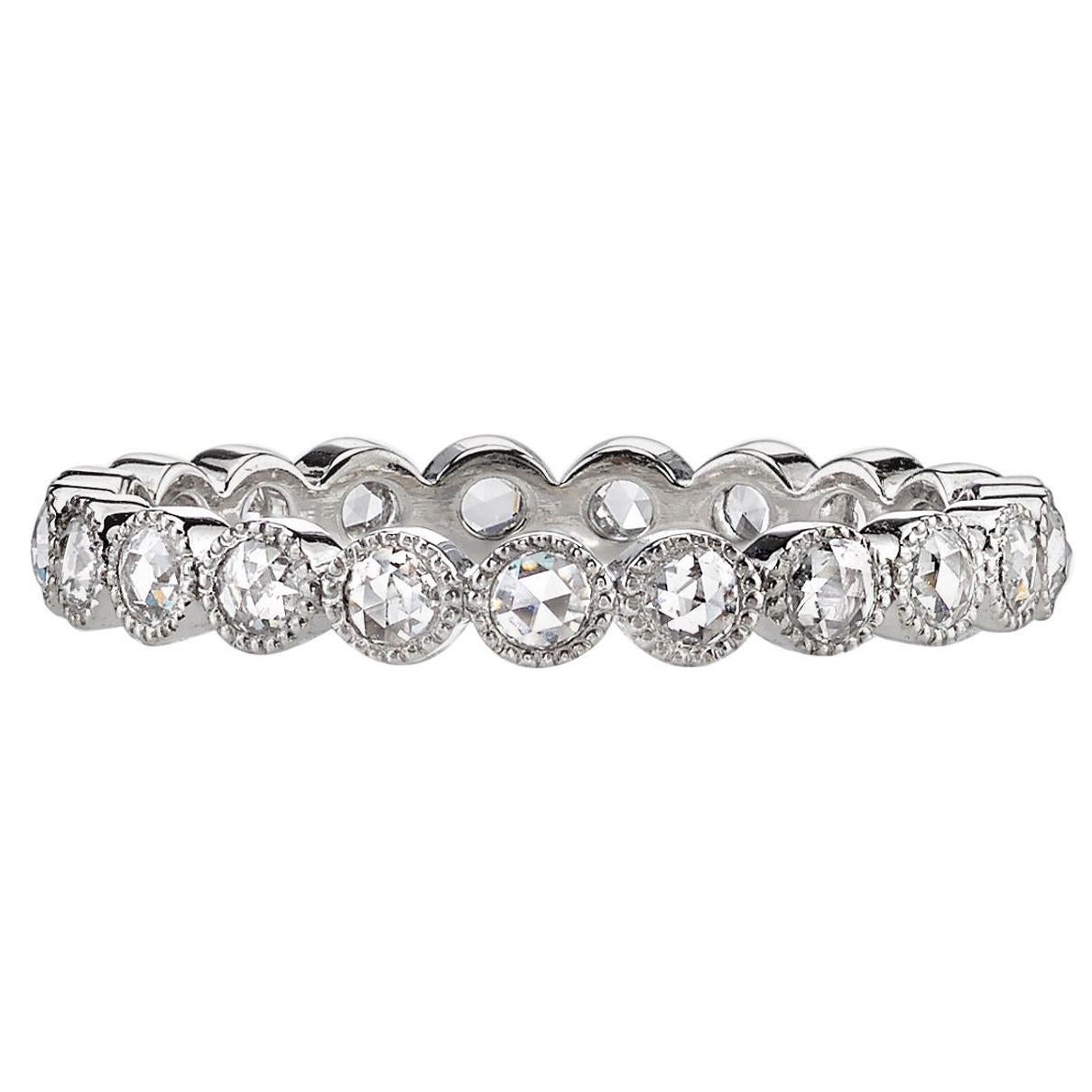 For Sale:  Handcrafted Gabby Rose Cut Diamond Eternity Band by Single Stone