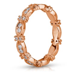 Mark Broumand 0,45 Carati Taglio Brillante Rotondo con Diamante a Grana Mista per Eternità