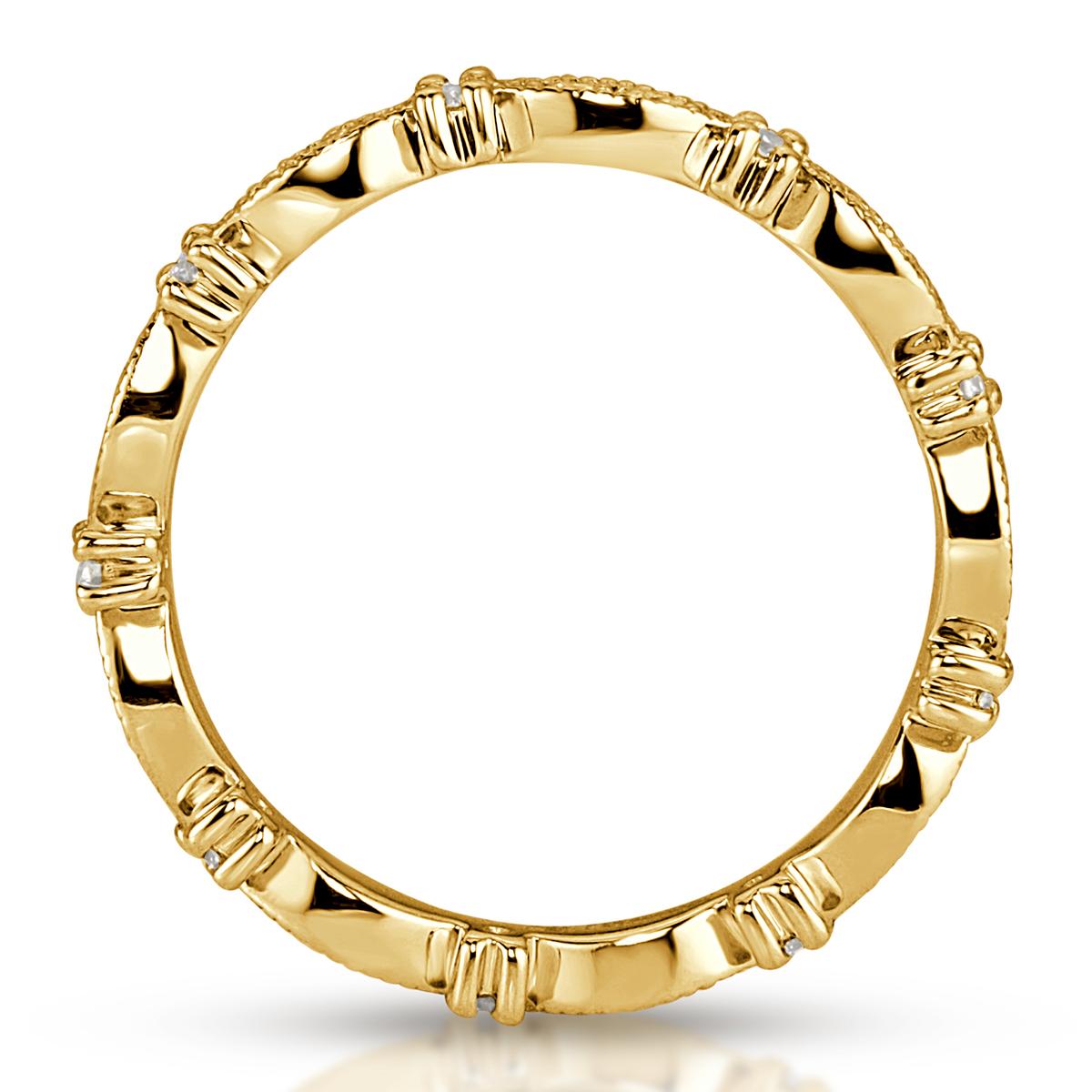 Eternity Band von Broumand mit 0,45 Karat rundem Diamanten im Brillantschliff und Milgrain im Zustand „Neu“ im Angebot in Los Angeles, CA