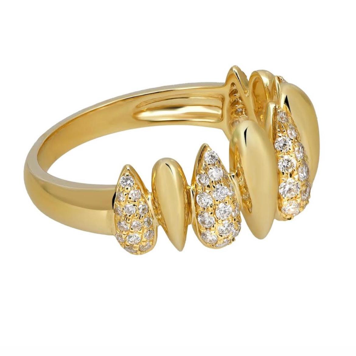 Im Angebot: 0,45 Karat Rundschliff Diamant-Mode-Ring 18K Gelbgold () 4