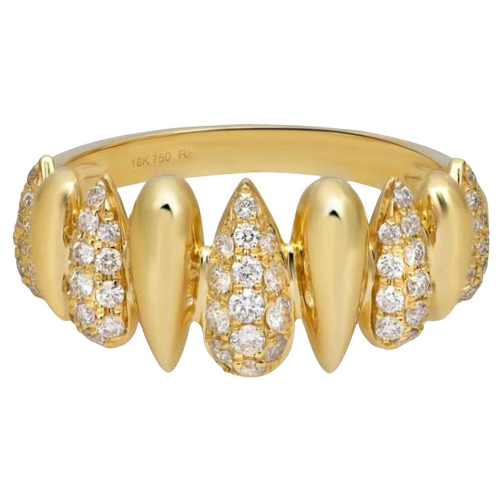 Im Angebot: 0,45 Karat Rundschliff Diamant-Mode-Ring 18K Gelbgold ()