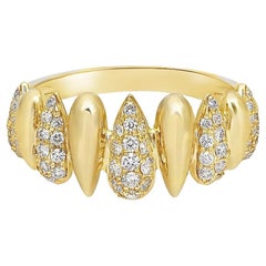 0,45 Karat Rundschliff Diamant-Mode-Ring 18K Gelbgold