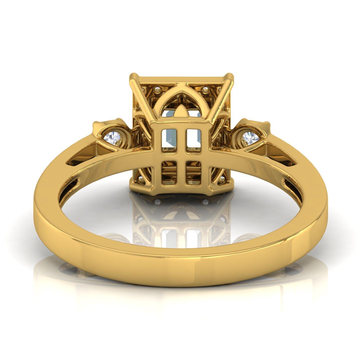 For Sale:  0.45 Carat SI Clarity HI Color Baguette Diamond Ring Solid 18 Karat Yellow Gold  4