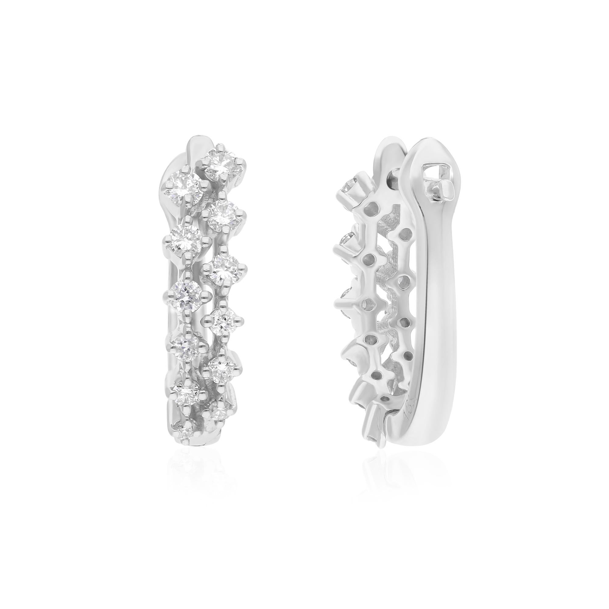 Modern 0.45 Carat SI Clarity HI Color Diamond 14 Karat White Gold Fine Clip On Earrings For Sale