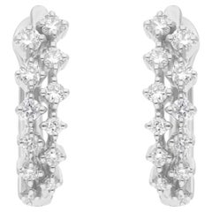 0,45 Karat SI Reinheit HI Farbe Diamant 14 Karat Weißgold feine Clip-On-Ohrringe